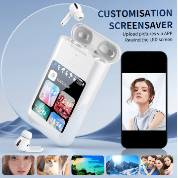 TF20 Wireless Earbuds with 2.8-inch Touch Display, 5000mAh Power Bank Bluetooth