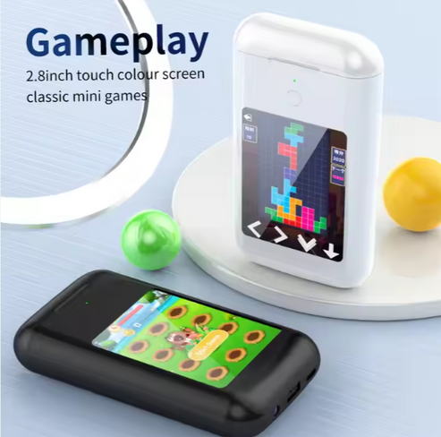 TF20 Wireless Earbuds with 2.8-inch Touch Display, 5000mAh Power Bank Bluetooth